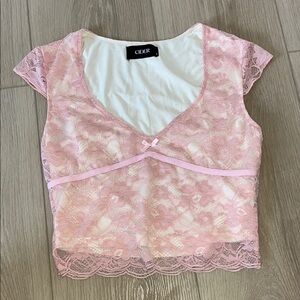 Cider Pink Embellished Crop Blouse